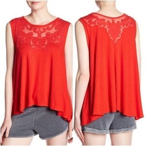 Free People "Meant to Be" Red Swing Top
